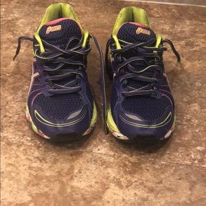ASICS Gel Sendai shoes, 6.5, bright purple, yellow